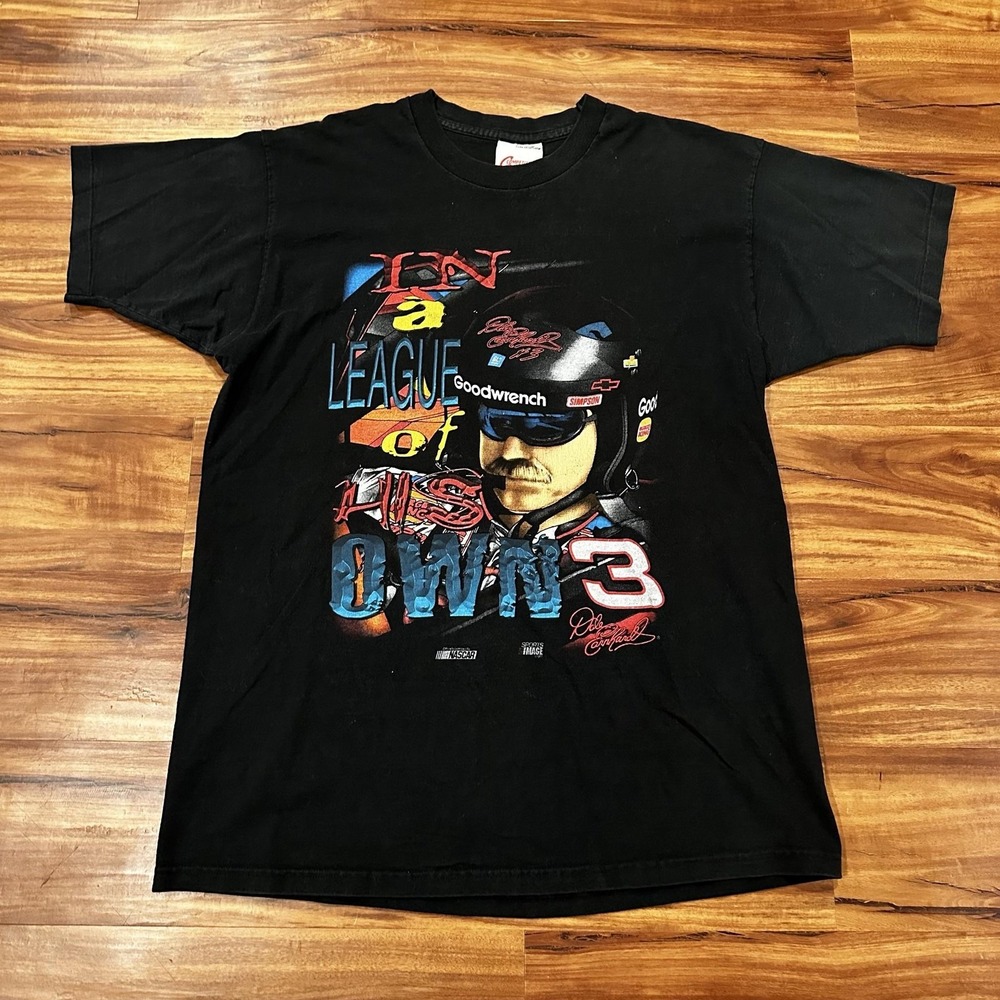 Vintage Dale Earnhardt Shirt Mens XL Black NASCAR Racing Competitors View 90s